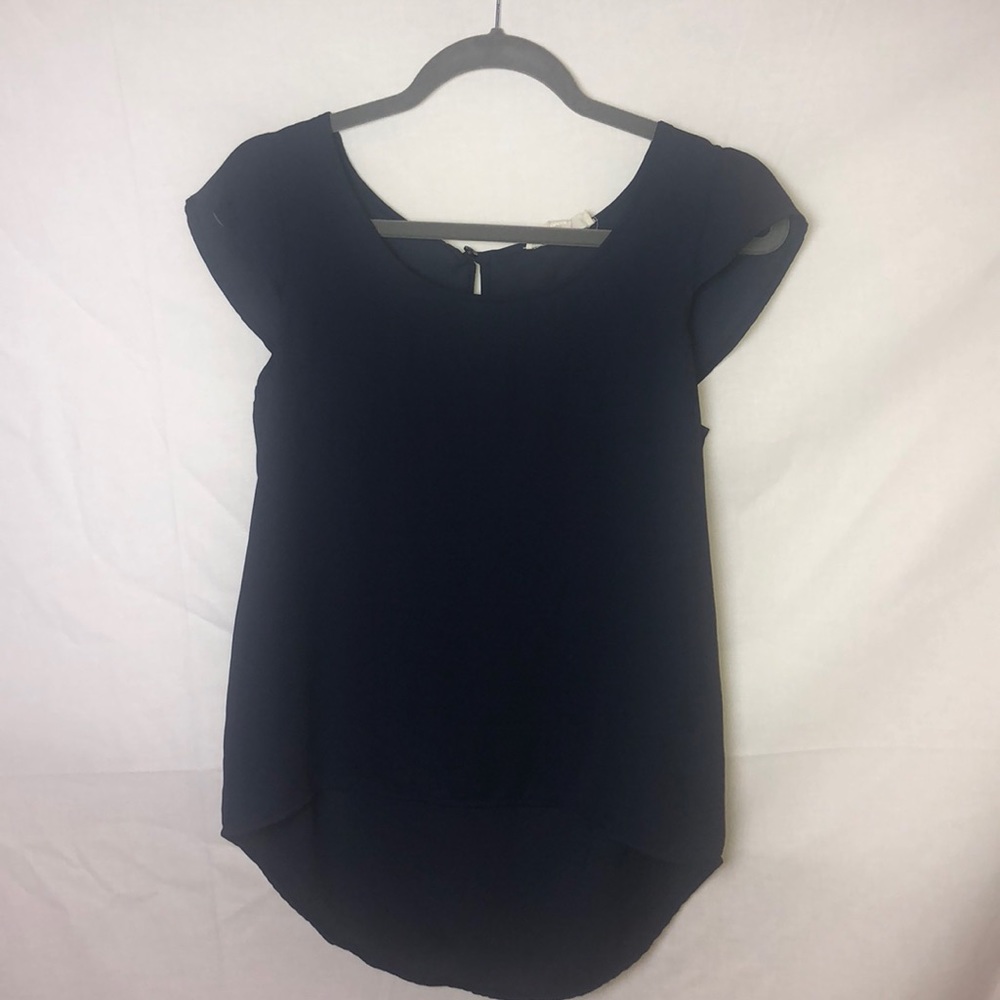 simple navy blouse